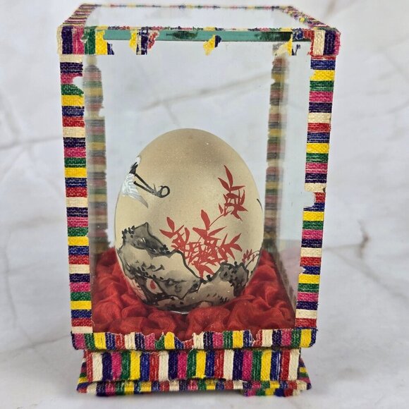 Set of 3 Handpainted Eggs in Individual Boxes Asian Design Hand Painted Vintage - Picture 5 of 16